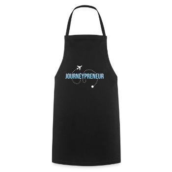 Journey Preneur Reisebüro - Kochschürze - Schwarz - Vorne - AI Model Male 185 dark (185cm)