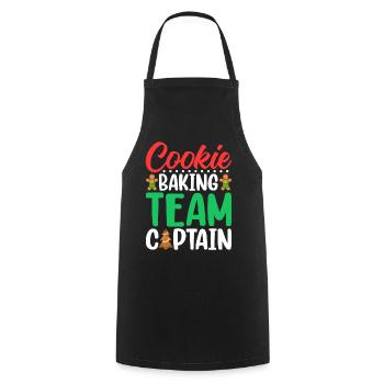 Cookie Baking Team Captain Gingerbread Christmas - Cooking Apron - black - Front - AI Model Male 185 dark (185cm)