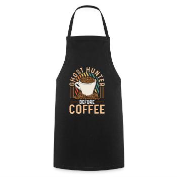 Ghost Hunter Before Coffee Haunting Coffee Lover - Cooking Apron - black - Front - AI Model Male 185 dark (185cm)