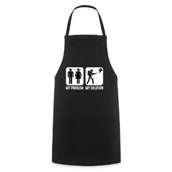 Ghost Hunter My Problem My Solution Pictogram Dad - Cooking Apron - black - Front - AI Model Male 185 dark (185cm)