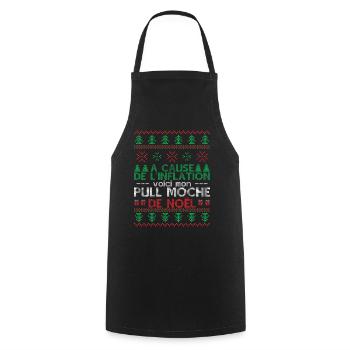 Pull Moche De Noël Humour Cadeau Noel - Tablier de cuisine - noir - Devant - AI Model Male 185 dark (185cm)