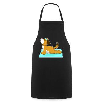 Dog Yoga Fitness Gymnastics - Cooking Apron - black - Front - AI Model Male 185 dark (185cm)