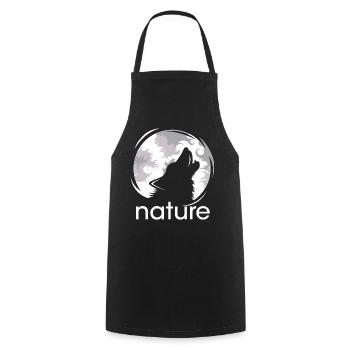 natur wolf mond jaulen Abend Nacht Schatten Logo - Kochschürze - Schwarz - Vorne - AI Model Male 185 dark (185cm)