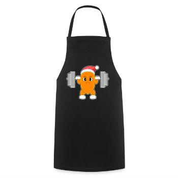 Carotte Noël Musculation - Tablier de cuisine - noir - Devant - AI Model Male 185 dark (185cm)