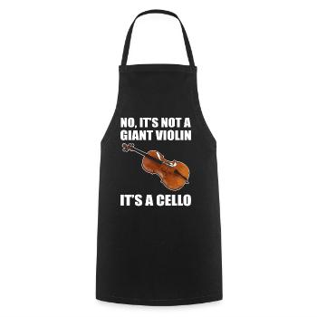 Lustiger Cello -Spieler Cello -Lehrer - Kochschürze - Schwarz - Vorne - AI Model Male 185 dark (185cm)