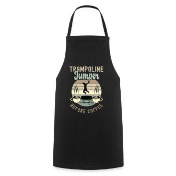 Trampoline Jumper Before Trampolining Coffee Lover - Cooking Apron - black - Front - AI Model Male 185 dark (185cm)