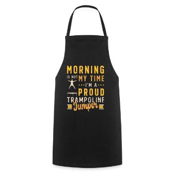 Trampoline Jumper Le matin n’est pas mon heure gymnaste - Tablier de cuisine - noir - Devant - AI Model Male 185 dark (185cm)