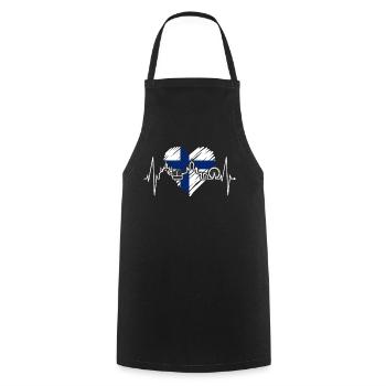 Helsinki Skyline Herzschlag Finnisch Love Finnland - Kochschürze - Schwarz - Vorne - AI Model Male 185 dark (185cm)