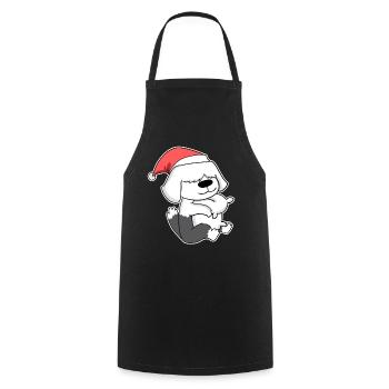 Sheep Poodle Dog Animal Christmas - Cooking Apron - black - Front - AI Model Male 185 dark (185cm)