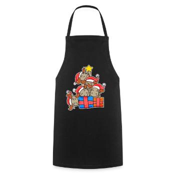 Moose Christmas Tree Christmas - Cooking Apron - black - Front - AI Model Male 185 dark (185cm)