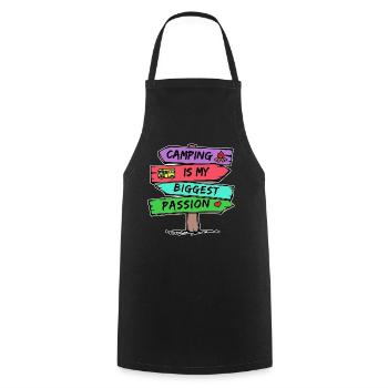 Camping Statement Motorhome Heart Camper Relax - Cooking Apron - black - Front - AI Model Male 185 dark (185cm)