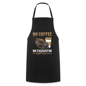 Opérateur d’excavatrice Pas d’opérateur de café Amateur de café - Tablier de cuisine - noir - Devant - AI Model Male 185 dark (185cm)