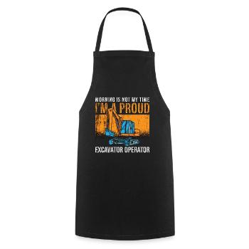 Opérateur d’excavatrice Le matin n’est pas mon excavatrice - Tablier de cuisine - noir - Devant - AI Model Male 185 dark (185cm)