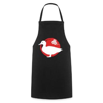 Silhouette De Canard Japonais - Tablier de cuisine - noir - Devant - AI Model Male 185 dark (185cm)