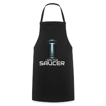 Alien, OVNI, UAP, Espace, Objet volant de l’espace - Tablier de cuisine - noir - Devant - AI Model Male 185 dark (185cm)