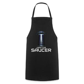 Alien, OVNI, UAP, Espace, Objet volant de l’espace - Tablier de cuisine - noir - Devant - AI Model Male 185 dark (185cm)