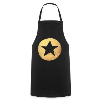 Kreis Gold Stern Weihnachten dekorativ deluxe Xmas - Kochschürze - Schwarz - Vorne - AI Model Male 185 dark (185cm)