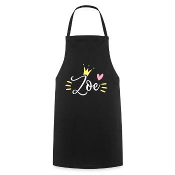Couronne de prénom Zoé - Tablier de cuisine - noir - Devant - AI Model Male 185 dark (185cm)