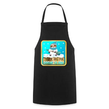 PELLETER LA NEIGE - MERCI PARESSEUX - Tablier de cuisine - noir - Devant - AI Model Male 185 dark (185cm)