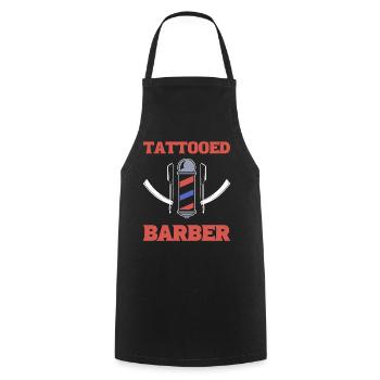 Tattooed Barber Gent's Friseur - Kochschürze - Schwarz - Vorne - AI Model Male 185 dark (185cm)