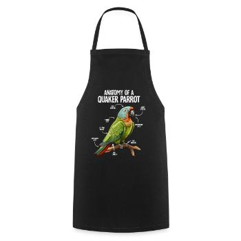 Quaker Perroquet Drôle Oiseaux Anatomie Oiseau Perroquet - Tablier de cuisine - noir - Devant - AI Model Male 185 dark (185cm)