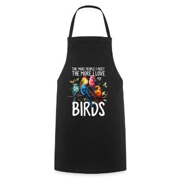 Funny Birds Ornithology Birding Bird Watching - Cooking Apron - black - Front - AI Model Male 185 dark (185cm)