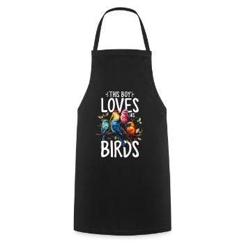 Oiseau Garçon Oiseau Drôle Oiseau Observateur D’oiseaux - Tablier de cuisine - noir - Devant - AI Model Male 185 dark (185cm)