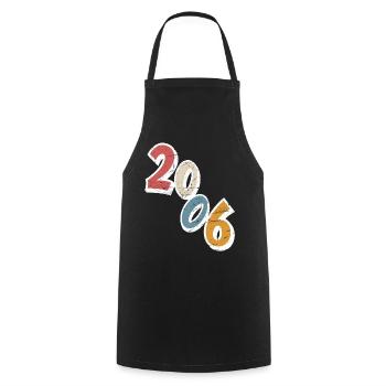 18e anniversaire 2006 Année de naissance - Tablier de cuisine - noir - Devant - AI Model Male 185 dark (185cm)