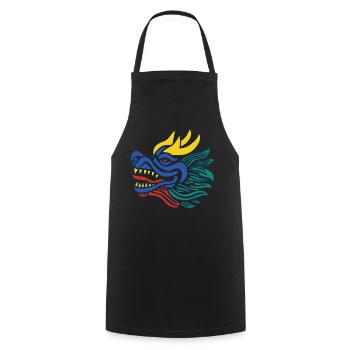 The Dragon's Smile - Cooking Apron - black - Front - AI Model Male 185 dark (185cm)