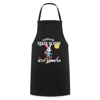 Schulkind Hase Erste Klasse Einschulungsdesign - Kochschürze - Schwarz - Vorne - AI Model Male 185 dark (185cm)