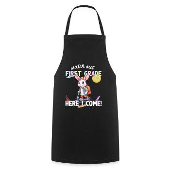 Funny Bunny on Scooter Back to School School Design - Cooking Apron - black - Front - AI Model Male 185 dark (185cm)