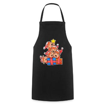 Bison Christmas Tree Christmas - Cooking Apron - black - Front - AI Model Male 185 dark (185cm)