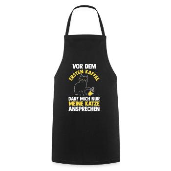Katze Miezekatze Katzenliebhaber Kaffee Katzen - Kochschürze - Schwarz - Vorne - AI Model Male 185 dark (185cm)