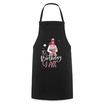 LD Labour And Delivery Nurse - Cooking Apron - black - Front - AI Model Male 185 dark (185cm)