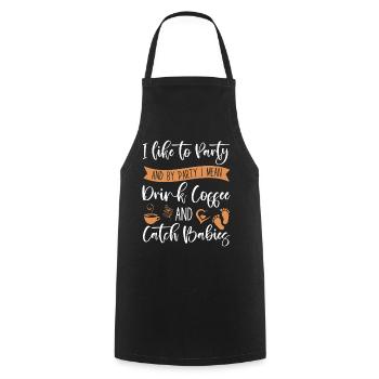 LD Labour And Delivery Nurse - Cooking Apron - black - Front - AI Model Male 185 dark (185cm)