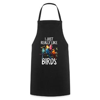 J’aime vraiment les oiseaux Observation drôle d’oiseaux - Tablier de cuisine - noir - Devant - AI Model Male 185 dark (185cm)