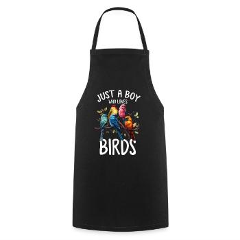 Garçon Oiseau Drôle Observation Des Oiseaux Amateurs Oiseau Oiseau - Tablier de cuisine - noir - Devant - AI Model Male 185 dark (185cm)