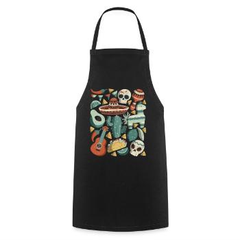 Cinco de Mayo - Tablier de cuisine - noir - Devant - AI Model Male 185 dark (185cm)