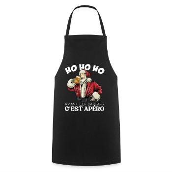 Avant Les Cadeaux C'est Apéro - Pull Moche De Noël - Tablier de cuisine - noir - Devant - AI Model Male 185 dark (185cm)