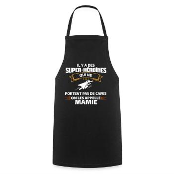 Super-Héroïne Capes Mamie Motivante - Tablier de cuisine - noir - Devant - AI Model Male 185 dark (185cm)