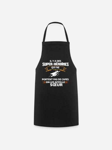 Héroïnes non capes illustrées - Tablier de cuisine - noir