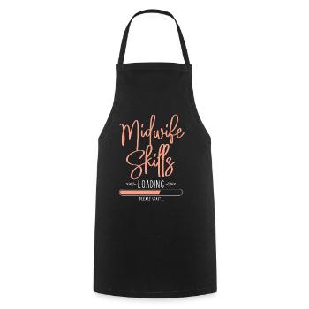 Infirmière Sage-femme Accoucheuse Étudiante - Tablier de cuisine - noir - Devant - AI Model Male 185 dark (185cm)