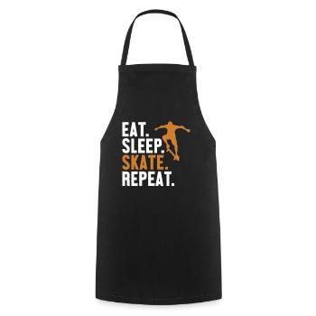 Eat Sleep Skate Repeat Skatepark Skatergirl - Cooking Apron - black - Front - AI Model Male 185 dark (185cm)