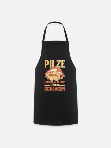 Pilz Pilze Pilzjäger Pilzsammler - Kochschürze - Schwarz