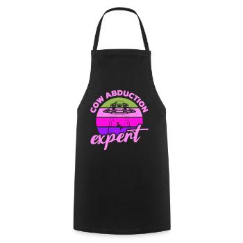 Alien, UFO, UAP, Space, Space Flying Object - Cooking Apron - black - Front - AI Model Male 185 dark (185cm)