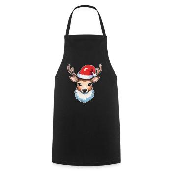 Reindeer Deer Christmas - Cooking Apron - black - Front - AI Model Male 185 dark (185cm)
