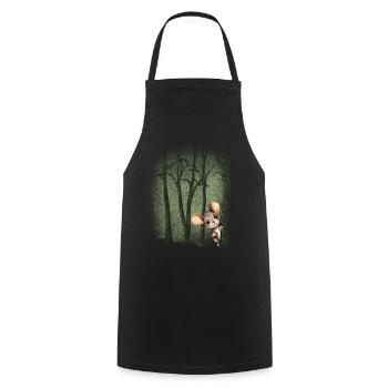 Tier im Wald kleine MausUmweltschutz - Kochschürze - Schwarz - Vorne - AI Model Male 185 dark (185cm)