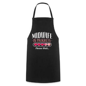 Infirmière Sage-femme Accoucheuse Étudiante - Tablier de cuisine - noir - Devant - AI Model Male 185 dark (185cm)