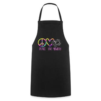 Nurse Midwife Birth Worker Tie Dye - Kochschürze - Schwarz - Vorne - AI Model Male 185 dark (185cm)
