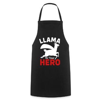Llama be you Hero- Lama Geschenke - Lama Tshirt - Kochschürze - Schwarz - Vorne - AI Model Male 185 dark (185cm)